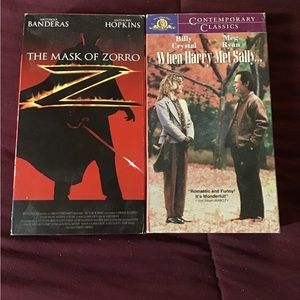 2 VHS Tapes When Harry Met Sally and The Mask of Zorro